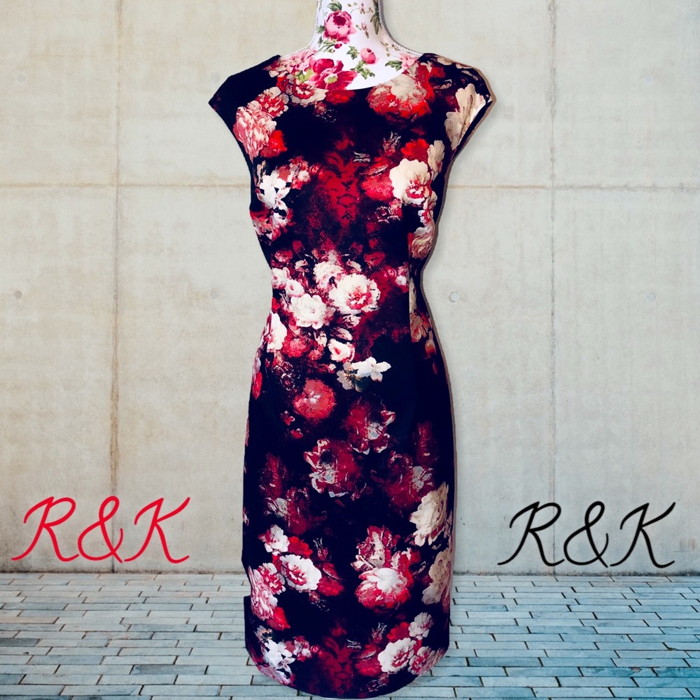 R&K Floral Sheath Dress Size 18